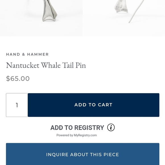 SHREVE, CRUMP & LOW Nantucket Whale Tail pin (CHAIN NOT INCLUDED) - Picture 7 of 11